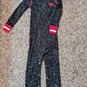 Lazy One Black and Red Kids Footie